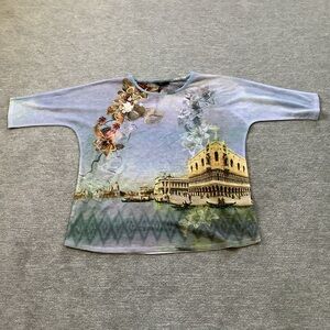 Leo & Ugo NWT Floral and Scenic Sheer Top Sz. XL